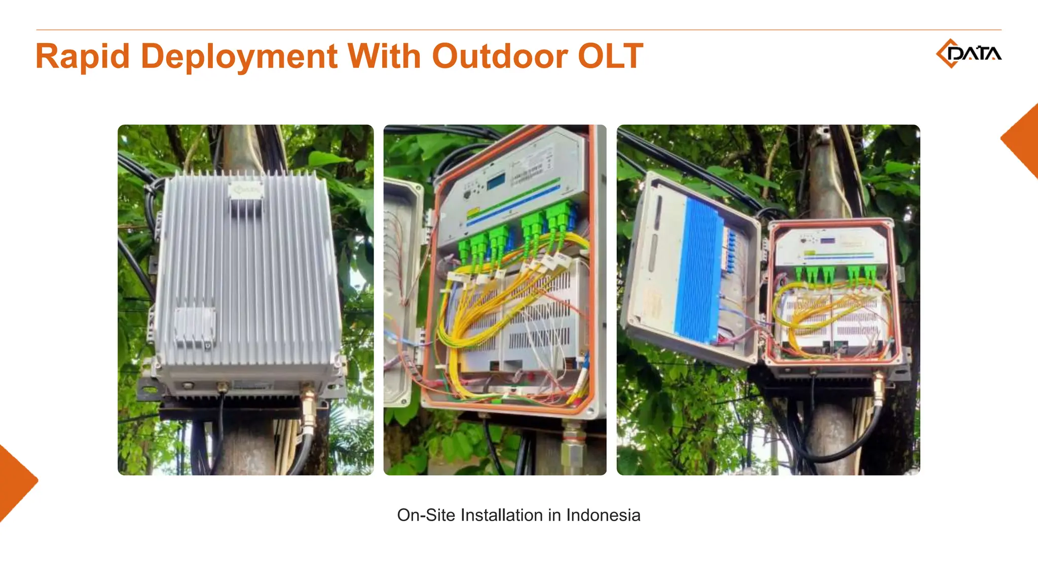 On-Site Installation in Indonesia
Rapid Deployment With Outdoor OLT
 