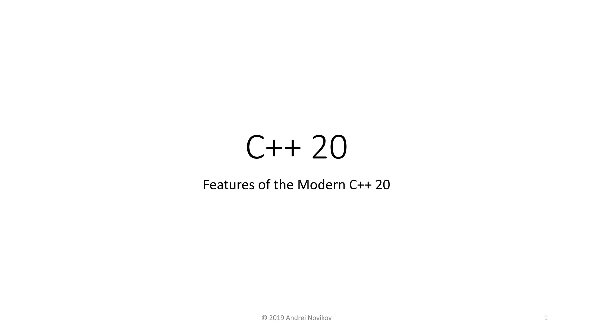 Features of the Modern C++ 20 PPT