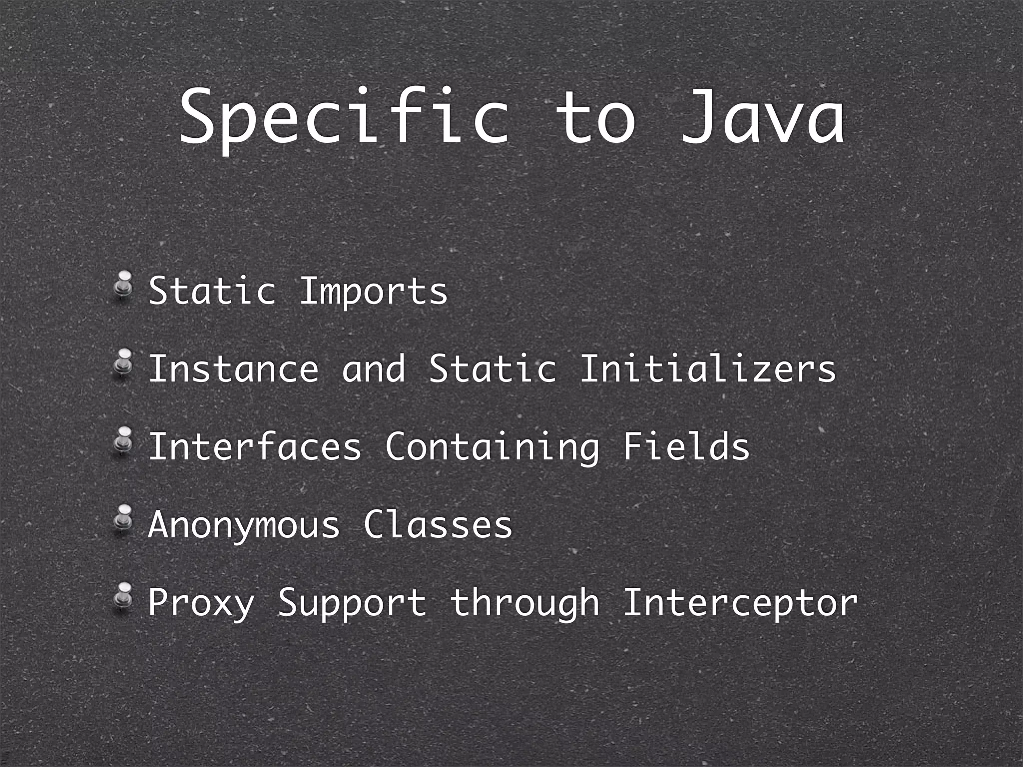 Covariance &
Contravariance
• Covariance
• Pass collection of sub-class to a collection of base class
• Contravariance
• Pass collection of base class to a collection of sub-class
• Invariance
• Neither of the above applies
 