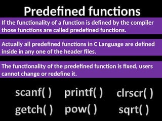 c-Functions power point presentation on c functions | PPT