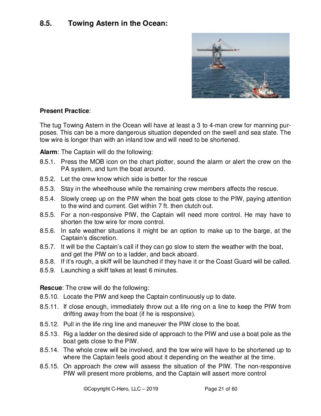 CHero Man Overboard Rescue Procedures for Workboats