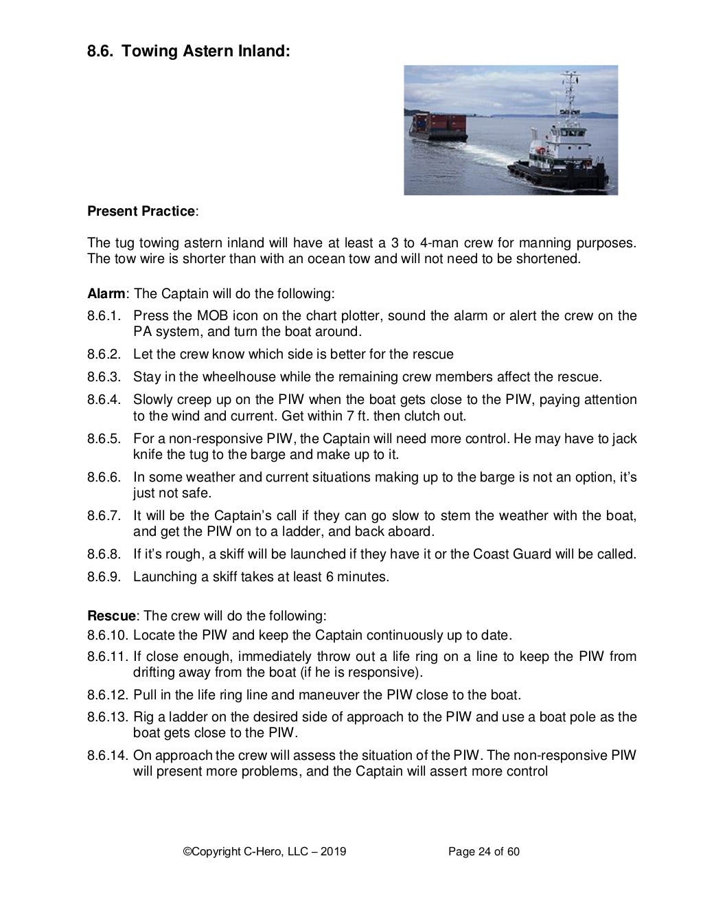 CHero Man Overboard Rescue Procedures for Workboats