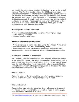 C interview-questions-techpreparation | PDF