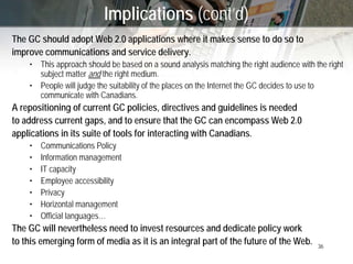 New Technologies (‘Web 2.0’) and GC Communications