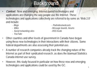 New Technologies (‘Web 2.0’) and GC Communications