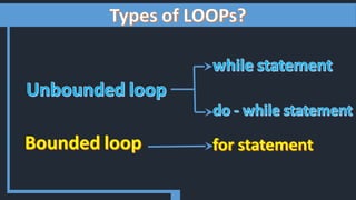 C Programming Looping Statements For BCA Students | PPT