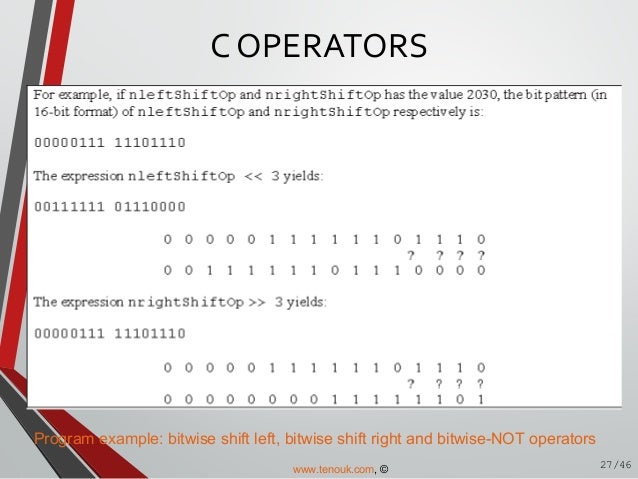 C operator and expression