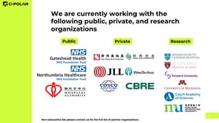10
We are currently working with the
following public, private, and research
organizations
Public Private Research
Non-exh...