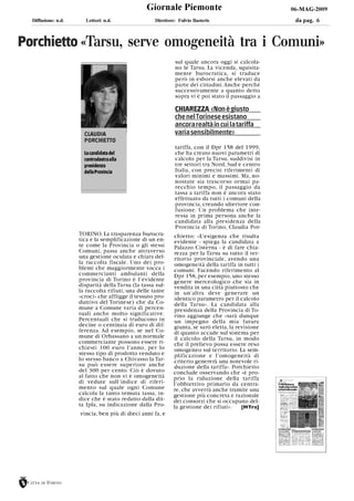 C. Porchietto Giornale Piemonte 06.05.09