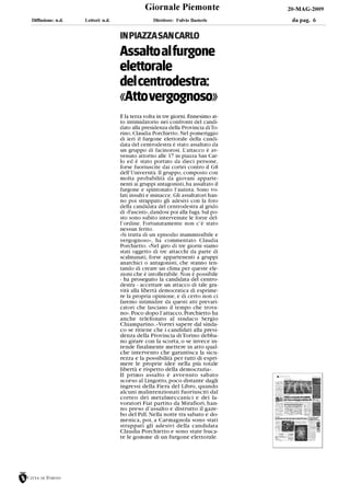 C. Porchietto Giornale Piemonte 20.05.09