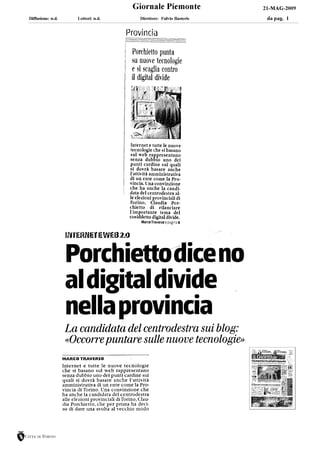 C. Porchietto Giornale Piemonte 21.05.09