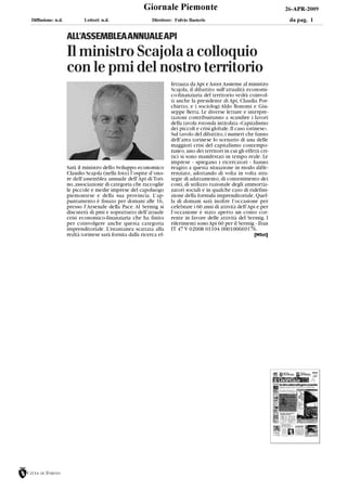 C. Porchietto Giornale Piemonte 26.04.09