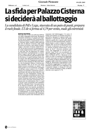 C. Porchietto Il Giornale Piemonte 09.06.09