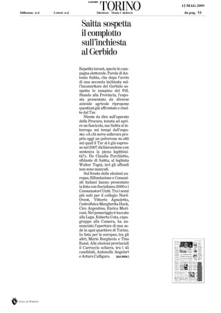 C. Porchietto La Stampa 12.05.09