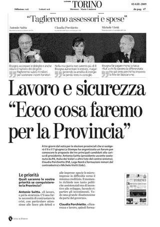 C. Porchietto La Stampa Torino 02.06.09