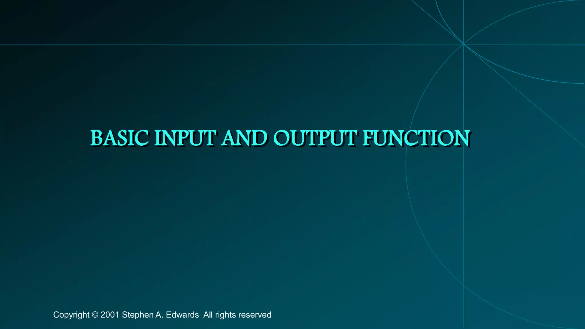 C programing basic input and output | PPT