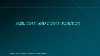 C programing basic input and output | PPT