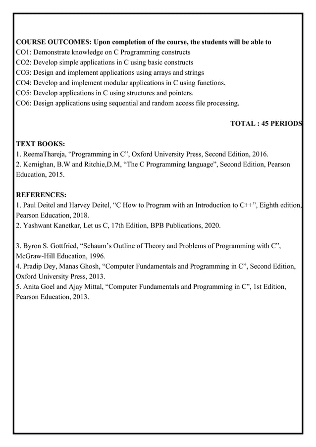 C-PROGRAMMING pdf text book notes vtu important | PDF