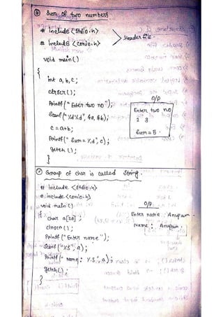 c-programming.pdf hand written notes full | PDF