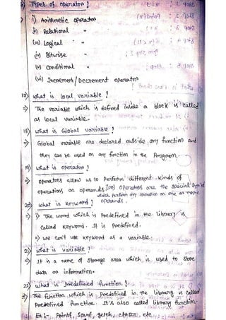 c-programming.pdf hand written notes full | PDF