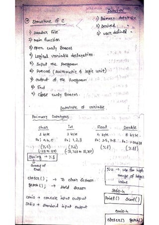 c-programming.pdf hand written notes full | PDF