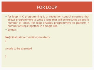Comprehensive Guide to Control Statements in C Programming Language | PPT