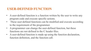C-Programming C LIBRARIES AND USER DEFINED LIBRARIES.pptx