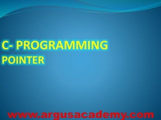 C- PROGRAMMING 
POINTER 
 