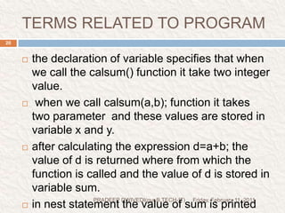 PARAMETERIZED FUNCTIONFriday, February 11, 2011PRADEEP DWIVEDI(pur.B.TECH-IT)21to invoke(call) a parameterize function there are two ways-call by vale.call by reference.