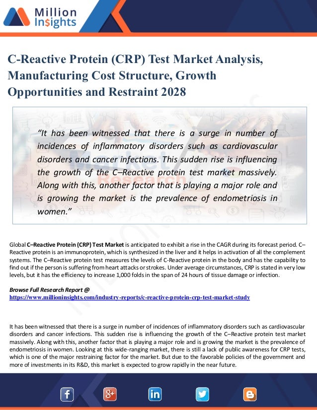 C Reactive Protein Crp Test Market Global Industry Analysis Size