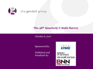 The 48th Quarterly C-Suite Survey
October 6, 2017
Sponsored by:
Published and
broadcast by:
 