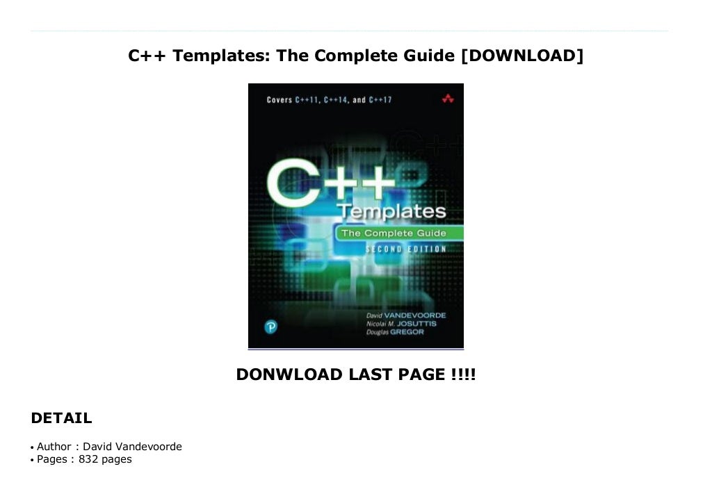C Templates The Complete Guide DOWNLOAD C Templates The Complete Guide DOWNLOAD