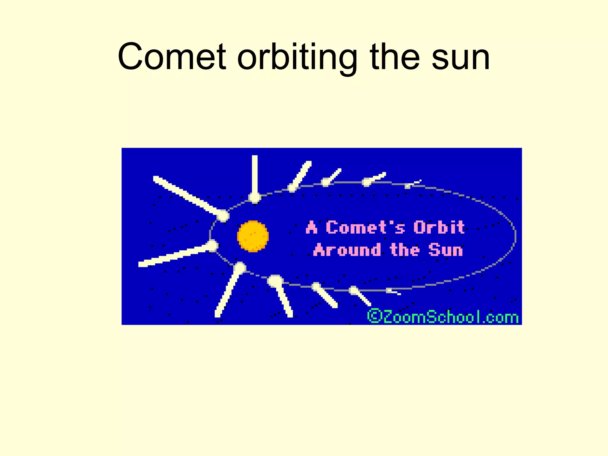 Comet orbiting the sun 
