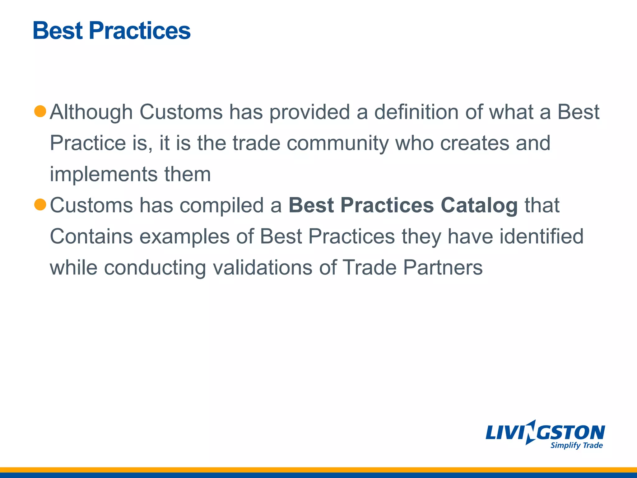 CustomsTrade Partnership Against Terrorism (CTPAT) Supply Chain