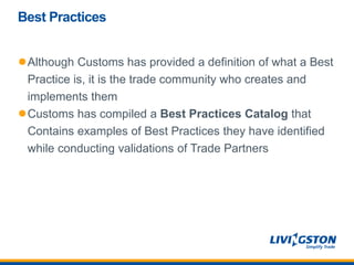 Customs-Trade Partnership Against Terrorism (C-TPAT): Supply Chain ...