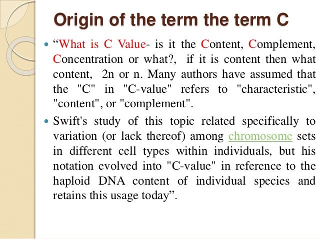 C Value Paradox C Value Paradox