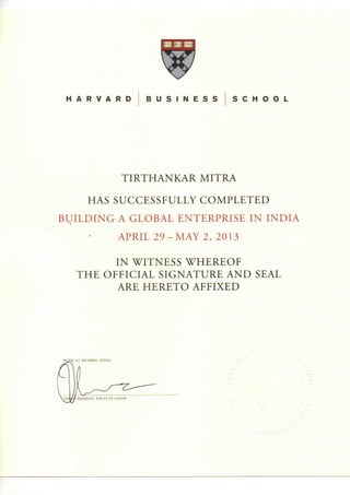HBS certificate