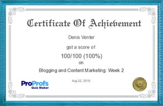 Denis Venter-111513414- Blogging Week 2