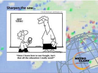 Sharpen the saw…
 