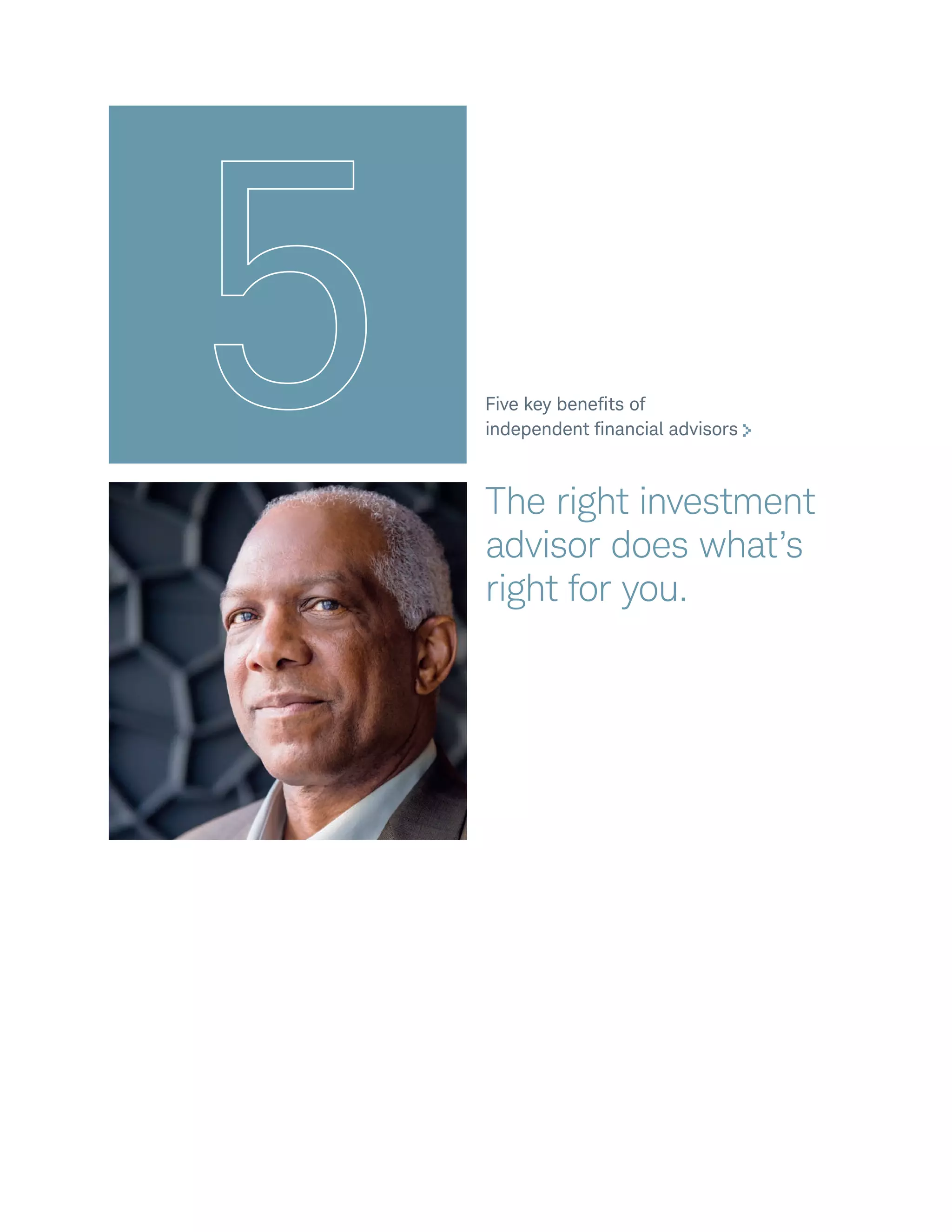 Five key benefits of independent investment advisors PDF