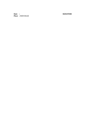 Date : SIGNATURE
Place : NEW DELHI
 