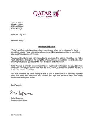 Thank You For Your Hard Work And Dedication Letter