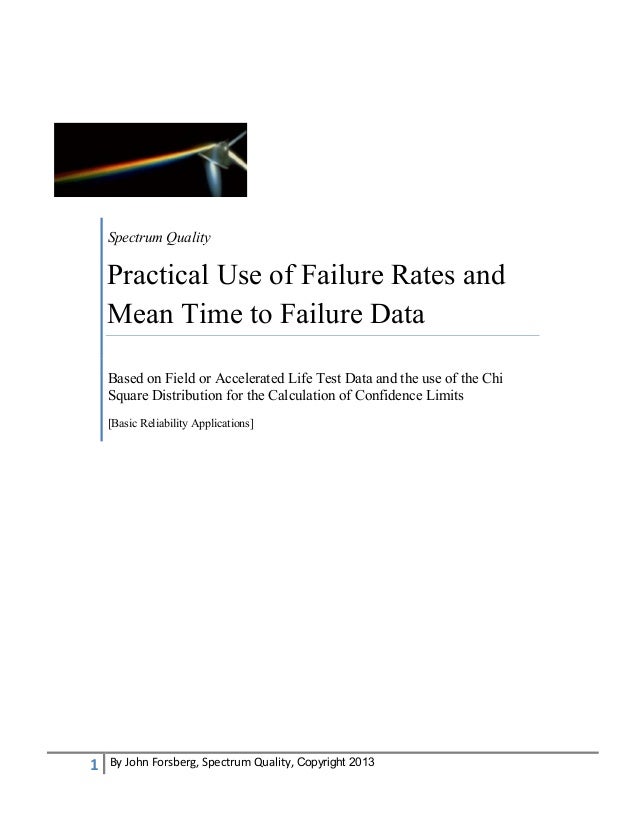Practical Use of Failure Rates and Mean Time to Failure Data (2)