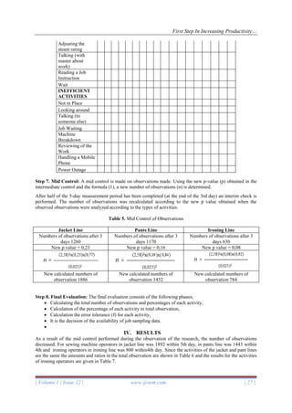 First Step In Increasing Productivity: Work Sampling | PDF
