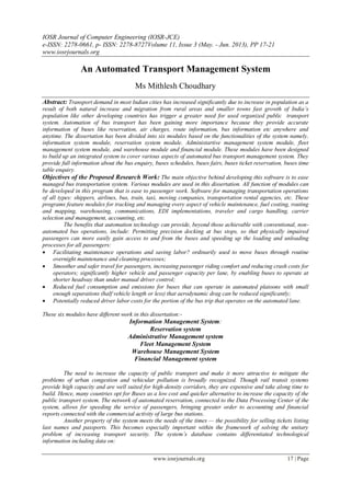 An Automated Transport Management System | PDF