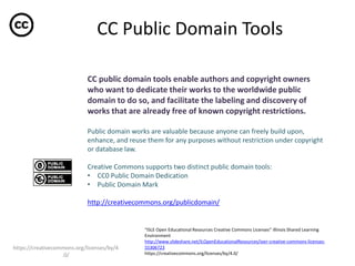 CC Public Domain Tools
CC public domain tools enable authors and copyright owners
who want to dedicate their works to the ...