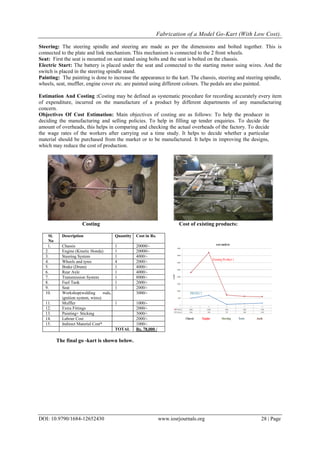 Fabrication of a Model Go-Kart (With Low Cost) | PDF