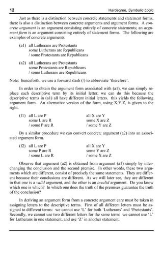 Basic Concepts of Logic | PDF
