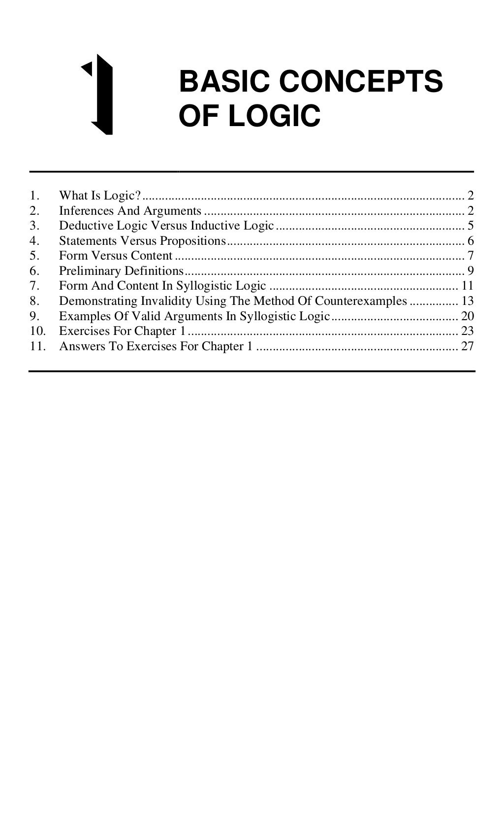 Basic Concepts of Logic