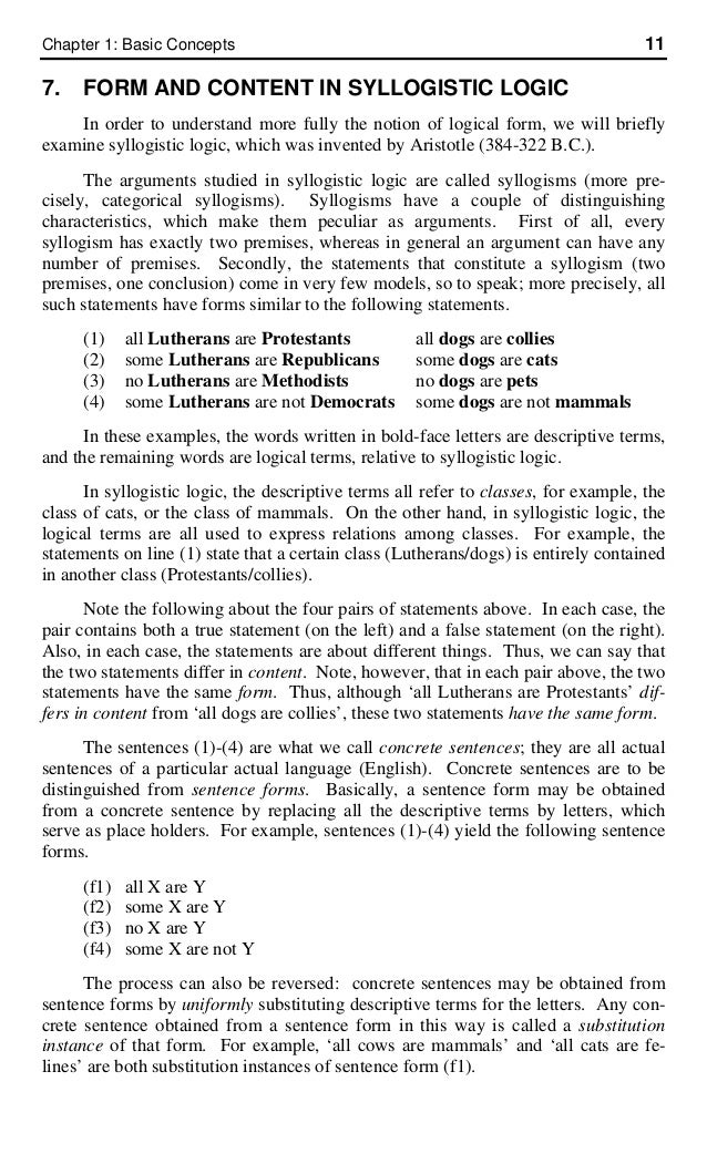 Basic Concepts of Logic